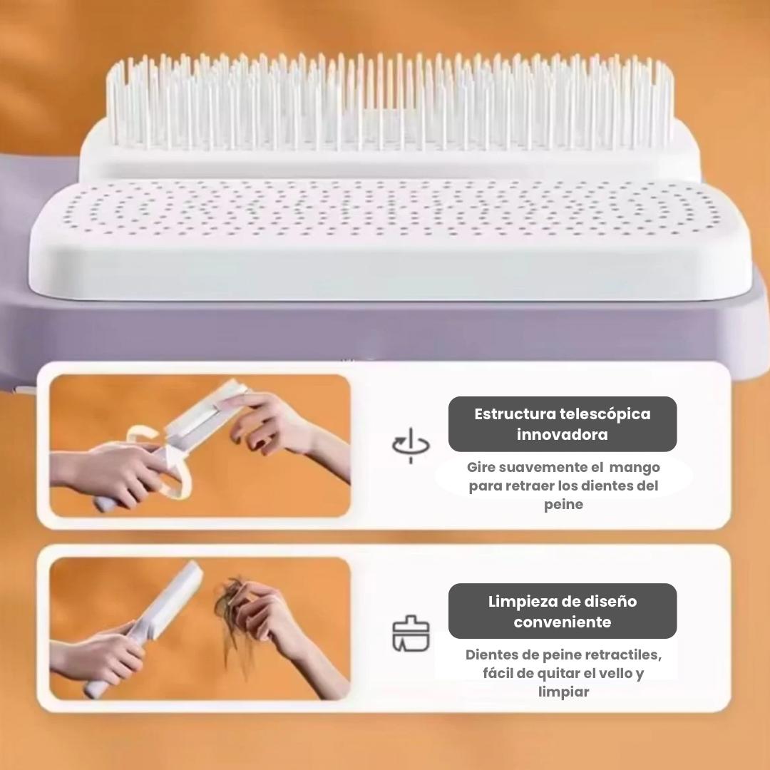 Cepillo de Pelo Retráctil Autolimpiante